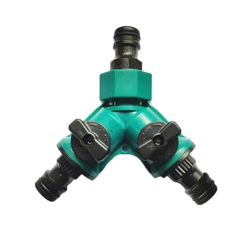 

2 Way Garden Water Pipe Connectors Garden Hose Splitter Y Shape Water Diverter Adapter Switch Valve