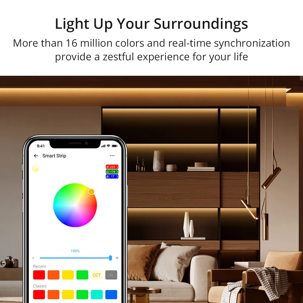 Smart LED Strip Light SONOFF L2 RGB Bluetooth-compatible eWelink APP Voice Conrtol Works with Alexa Waterproof Dance with Music