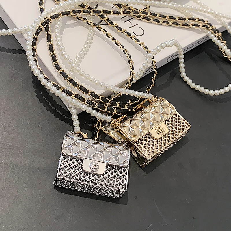 Mini bolso metálico A la moda para mujer, bolsa cruzada con cadena y abalorios, monederos pequeños, de diseñador de marca de lujo|Bolsos de hombro| AliExpress