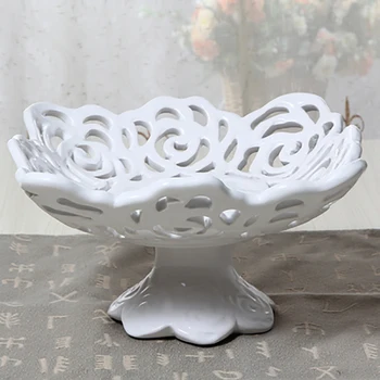 

Nordic Luxury White European Empty Fruit Snacks High Plate Home Creative Hollowed Tissue Box Ashtray Home Decoration Ornaments