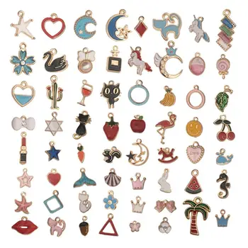 

Assorted Enamel Animal Moon Star Fruit Charm Christmas Pendant Jewelry Making