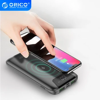 

ORICO 10000mah Power Bank Wireless Charging Dual USB Powerbank with LCD Display External Battery For iPhone Samsung Xiaomi
