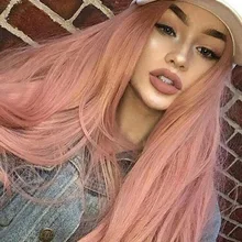 Новое поступление, обувь с розовым кружевом парик смешанный Цвет Синтетические длинные натуральные волнистые средняя часть искусственные Синтетические волосы на кружеве парики для Для женщин