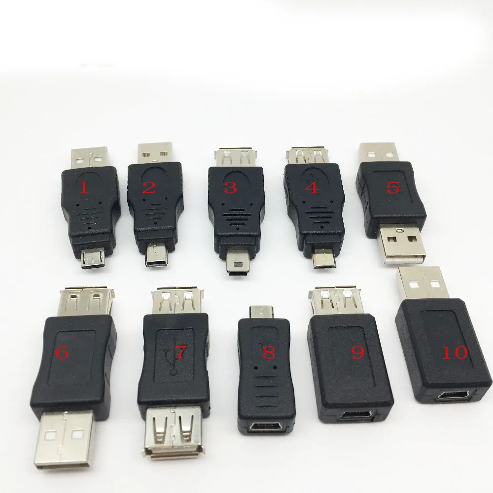 USB OTG адаптер Коннектор 5 контактный переходник преобразователь штекер гнездо Micro
