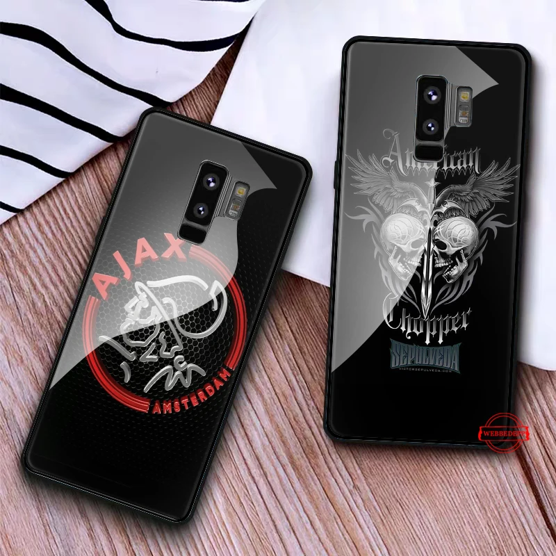 Ajax команда Стекло чехол для samsung S7 край S8 S9 S10 плюс A10 A20 A30 A40 A50 A60 A70Note на возраст 8, 9, 10