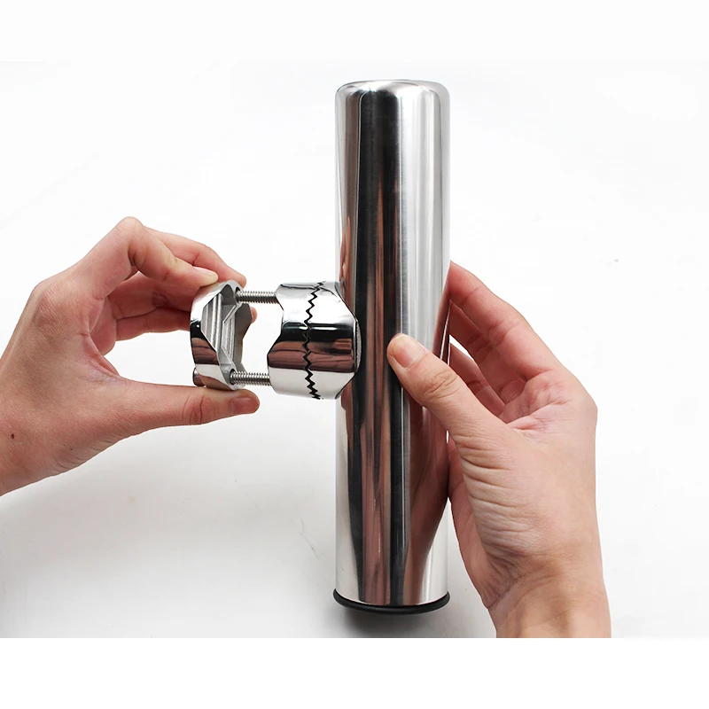 Fish Rod Holder Marine Stainless Steel Clamp On Fishing Rod Holder Adjustable Boat Fishing Tackle