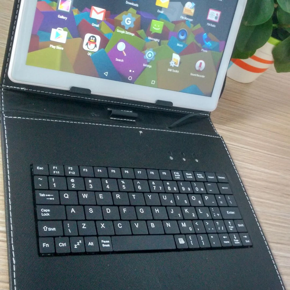 ANRY английская и русская Проводная клавиатура для планшета 10 10,1 черный PU+ PC кожаный чехол с подставкой Чехол Встроенная USB Проводная клавиатура