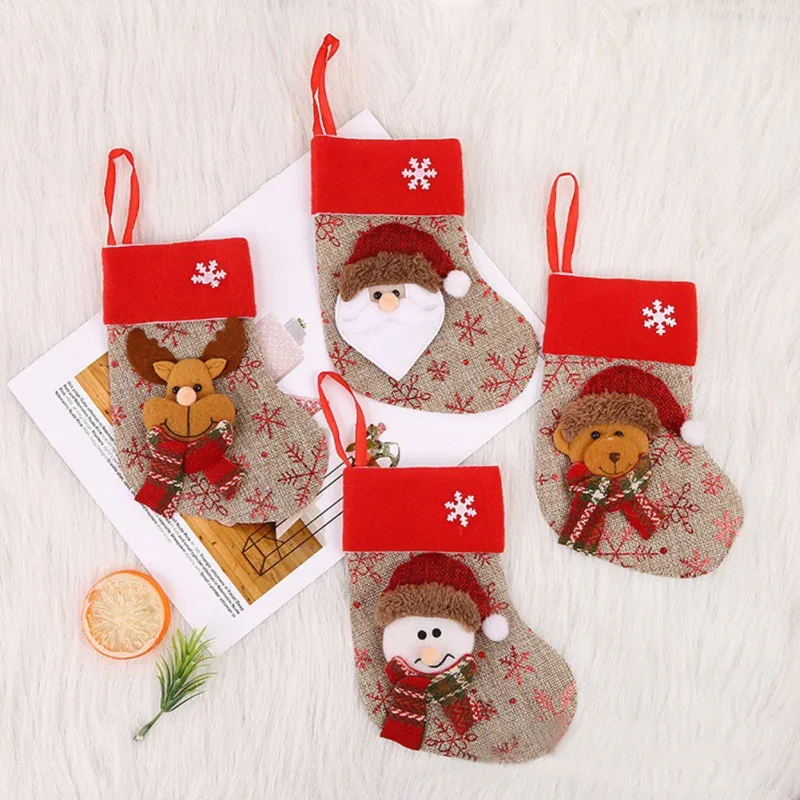

Christmas Stockings Gift Bag Small Christmas Stockings Candy Bag Merry Favor Party Decorations Home Festive Party Gift