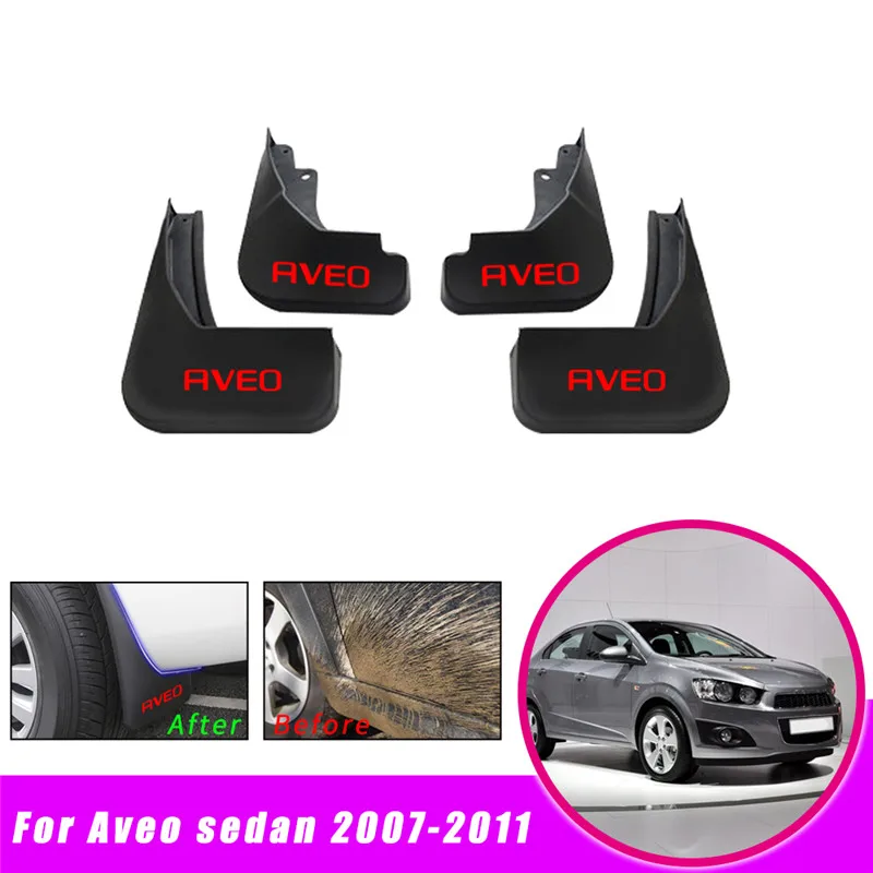 Красный Брызговики для Chevrolet Aveo T250 2007-2011 Автомобильные Брызговики Передние Задние уширители крыла автоматические Брызговики 4 шт - Цвет: Красный