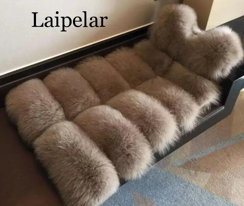 Laipelar/пальто из искусственного меха г. Осенне-зимняя новая длинная куртка с горизонтальным мехом, жилет из лисьего меха