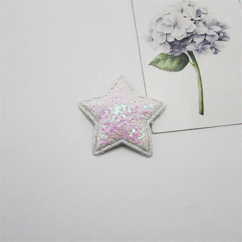 White star 10-50 шт блестки звезды/Сердце Мягкие аппликационные наклейки DIY ремесла поставки дети шпилька аксессуары материал украшение - Цвет: White star