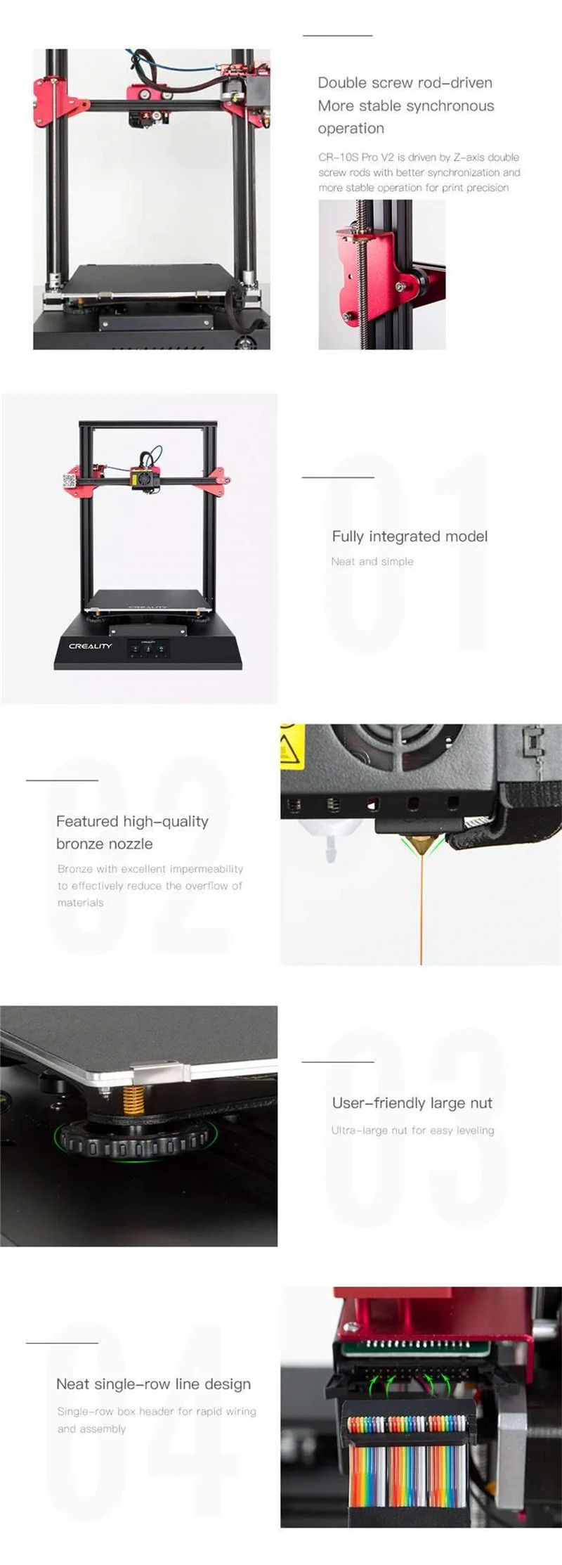 creality 3d printer Creality Upgrade CR-10S Pro V2 3D Printer with BL Touch Silent Mother Board 500W Meanwell Power Supply Full LCD Touchscreen 3d printing machine