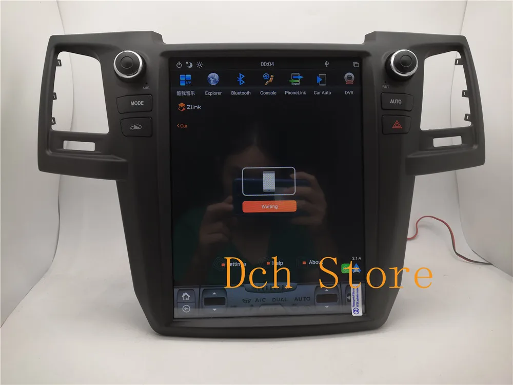 12,1 дюймов вертикальный tesla стиль Android 8,1 автомобильный dvd-плеер gps для Toyota Fortuner hilux 2008- для авто AC навигация PX6 ips