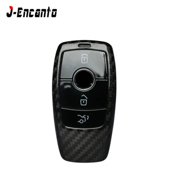 

Car Key Case Shell Keyring Carbon Fiber for Mercedes Benz E class E200L E300L Accessories Car Styling