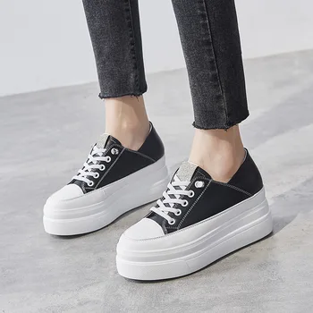 

Fashion women's shoes 2020 increased breathable flat heel thick bottom sneakers ladies summer wild 8cm casual shoes FA-03