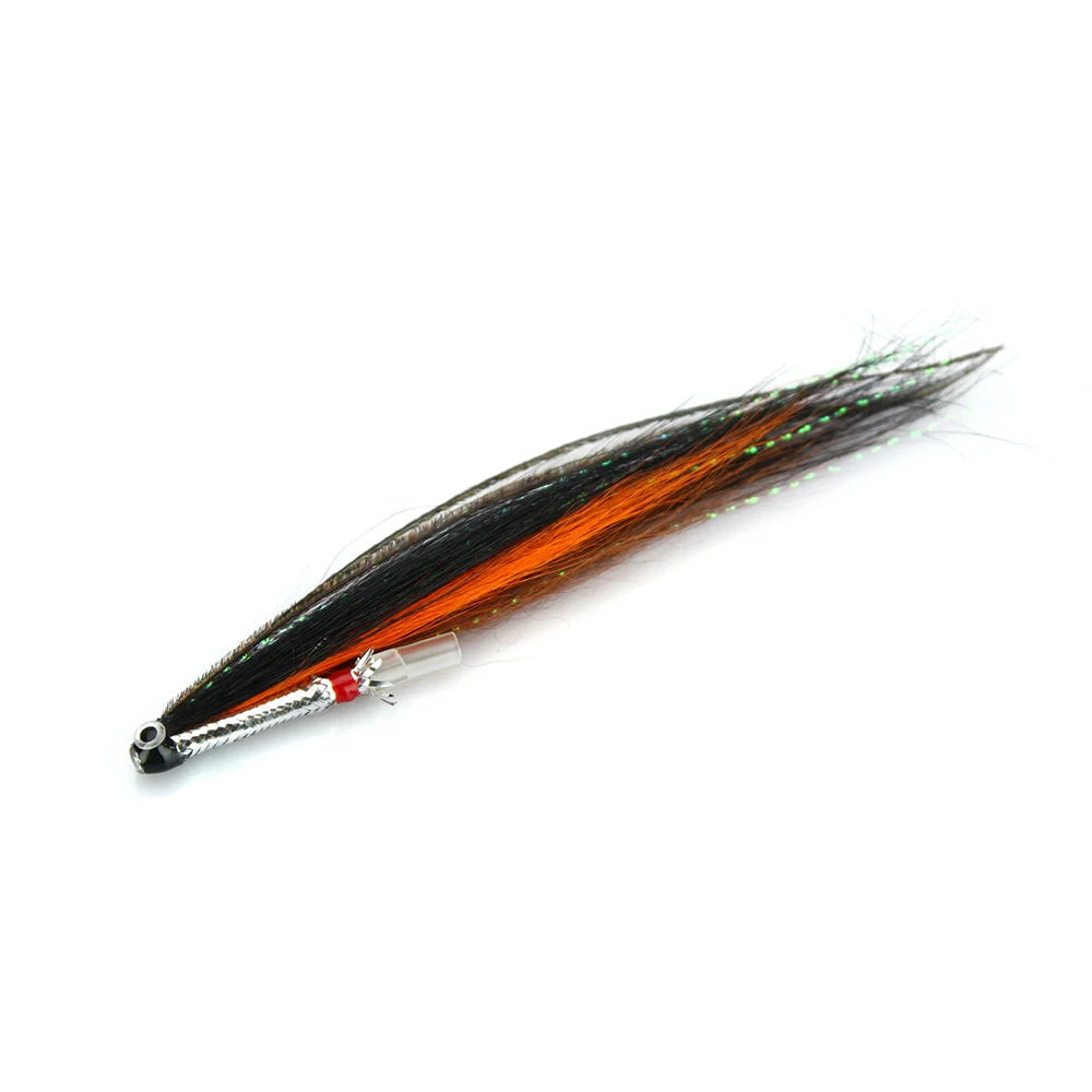Elver Sunray черный оранжевый лосось мух морской форели пластиковые трубки(8-pack