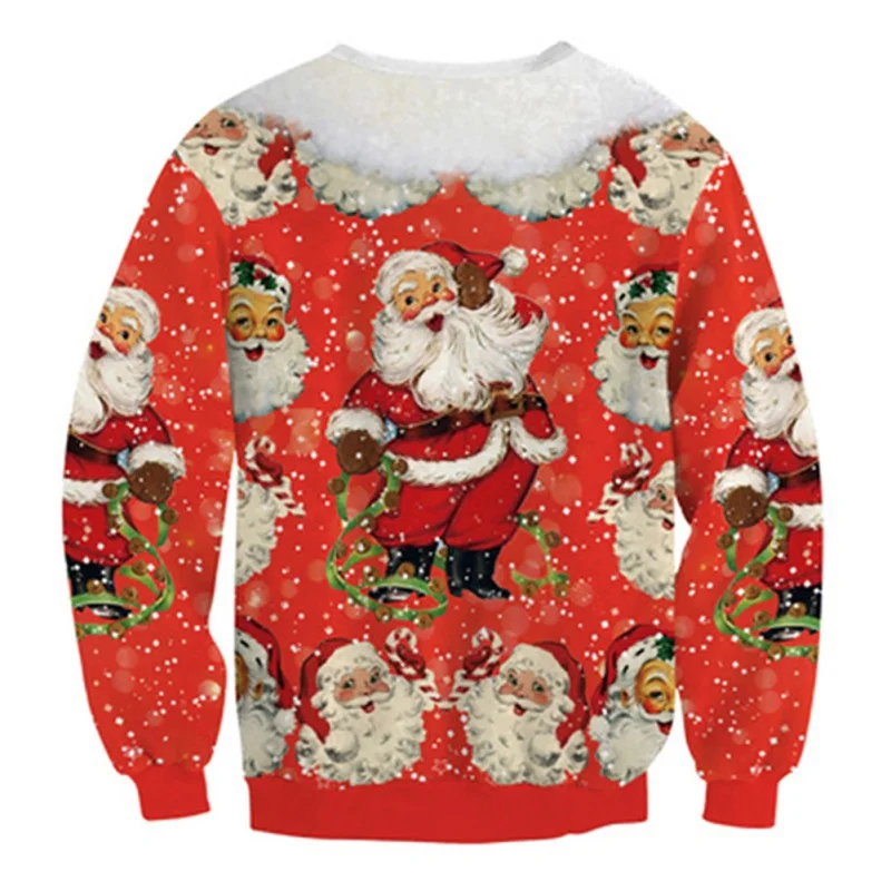 2019 Christmas Tops Women's Fashion Round Neck Loose Digital Printing Ladies Sweatshirt Autumn Winter Female | Женская одежда