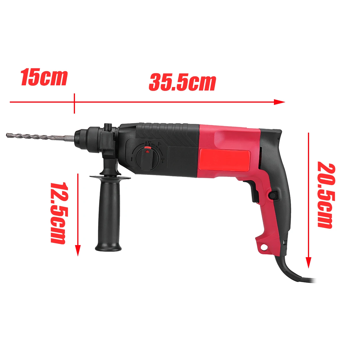 Drillpro 650W 220V 24mm 3 Function Electric Rotary Hammer Electrodrill Household Cordless Power Electric Impact Drill Pick 2 Bit