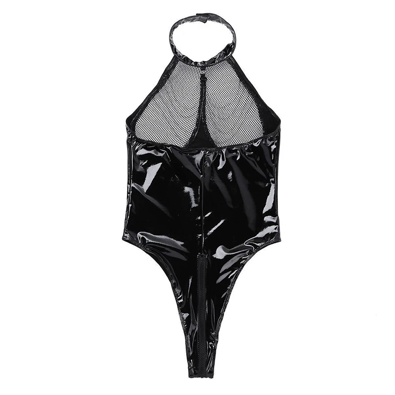 Cosplay&ware Hot Sexy Lingerie Black Female Faux Leather Catsuit Pvc Latex Bodysuit Front Zipper Open Crotch Stretch -Zentai shop online H5d6c01dc29c74b178b89b1bf9534e3d7d.jpg