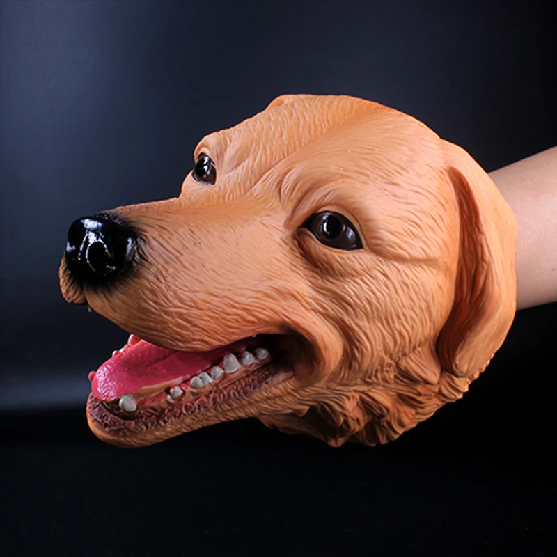 rubber dog hand puppet