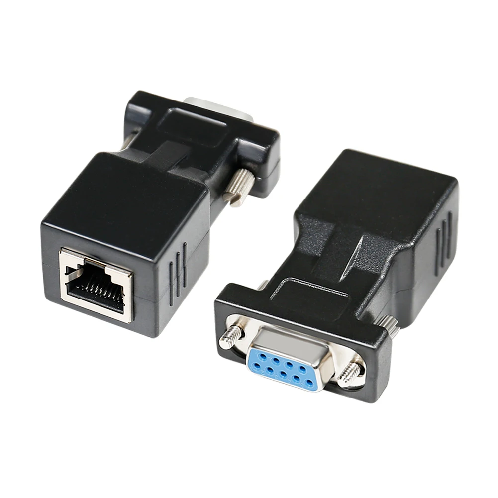 DTECH RS232 женский RJ-45 женщина Ethernet конвертер Совместимость DB9 для RJ45