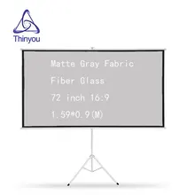 Thinyou Tripod Projector Screen 72 inch 16:9 Matte Gray Fabric Fiber Glass Pull Up Bracket For HD Projector with Stand Tripod Thinyou Tripod Projector Screen 72 inch 16:9 Matte Gray Fabric Fiber Glass Pull Up Bracket For HD Projector with Stand Tripod