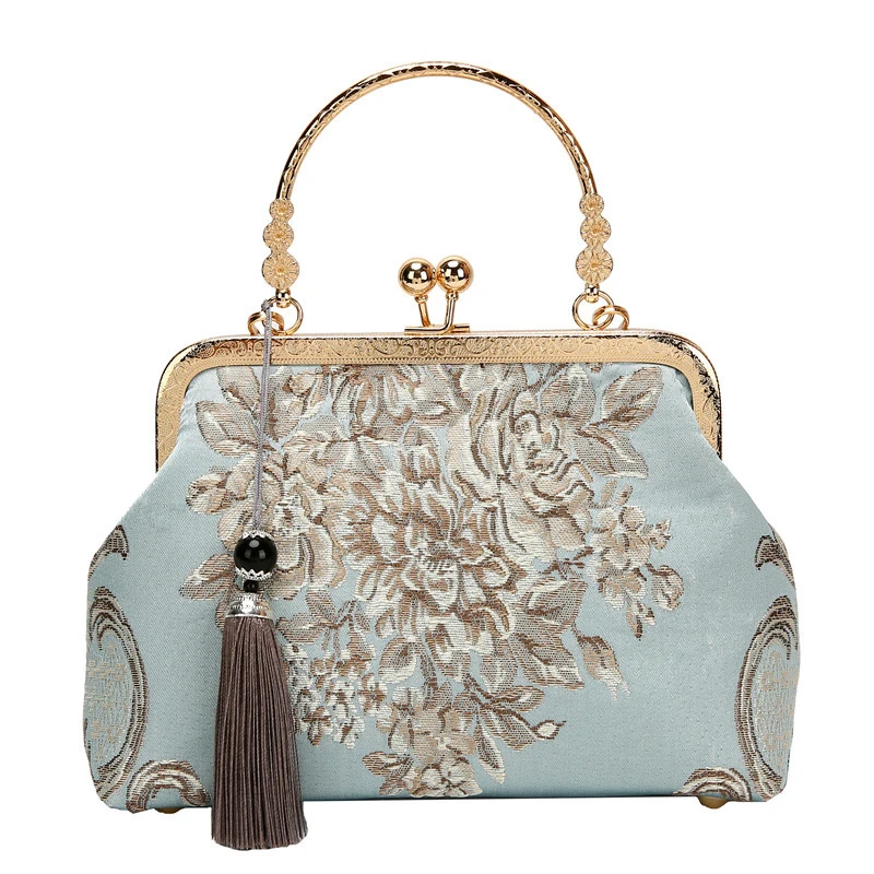 Chain Women Shoulder Crossbody Messenger Bag Women's Handbags Autumn Vintage Fashion Flowers Bag Bags Kiss Lock Shell Bags crossbody bag women handbags