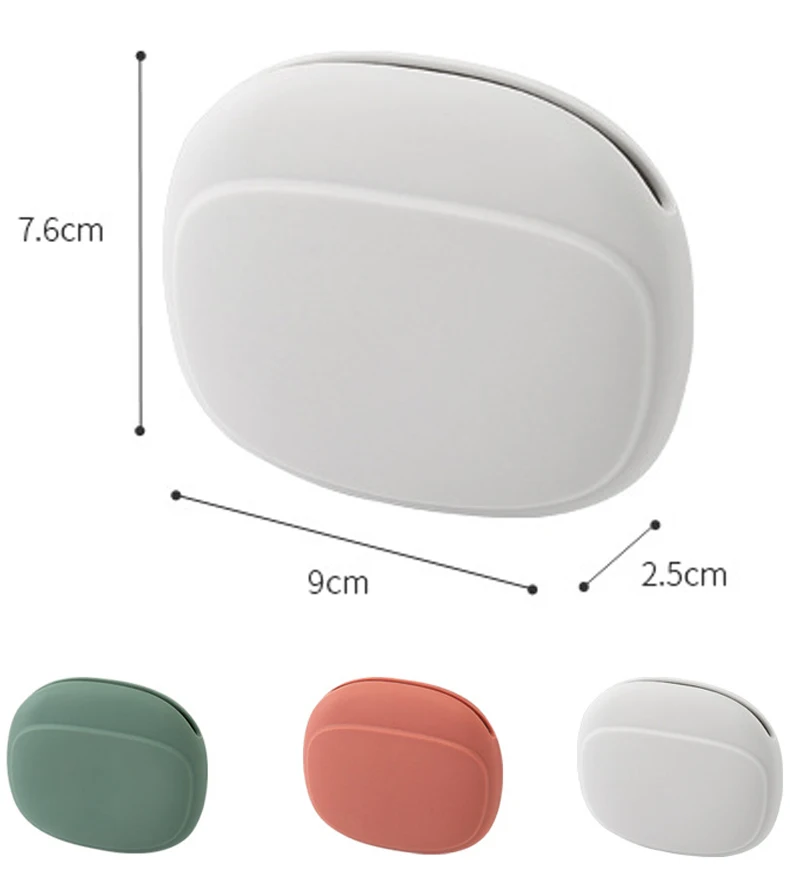 3 Colors Portable Case for Headphones Case Mini Silicone Oval Storage Soft Bag Headset Box for USB Data cable Earphone Case