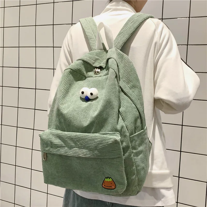 

2020 Corduroy Teenagers School Bags Girls Backpack Shoulder Bag Women Backpack Daypack Work Travel Laptop Backpack Mochila