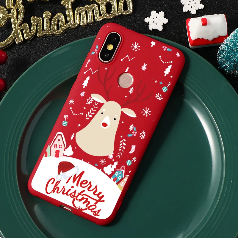 Рождественский мультяшный чехол для Xiaomi Redmi Note 7 6 5 Pro 4 Global 4X 5A K20 Pro 4A 7A 6A 5 Plus S2 Y2, задняя крышка, Лось и Санта Клаус - Цвет: sd1ltzj