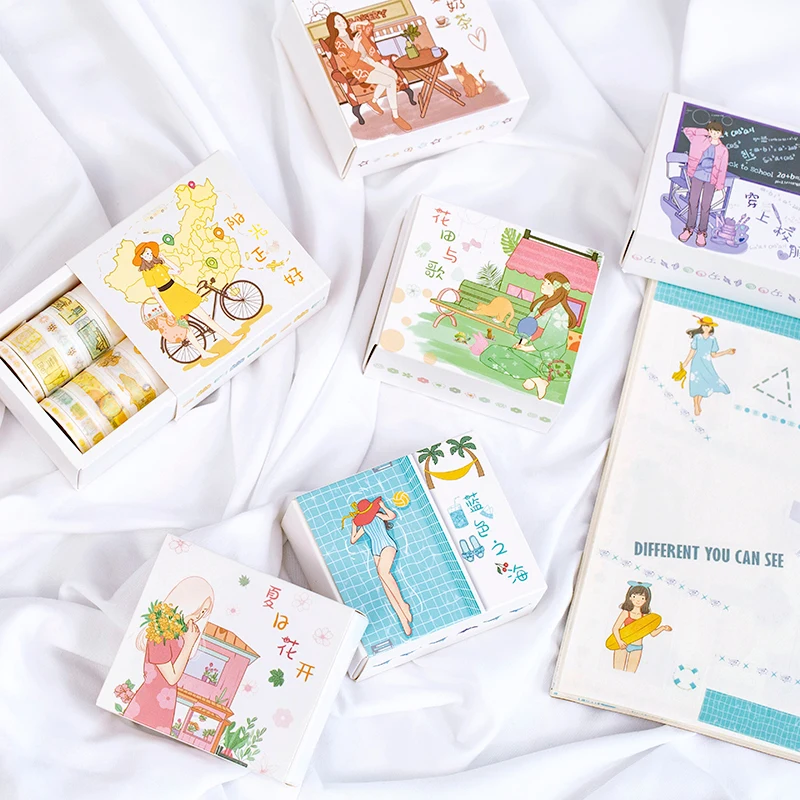 10 компл./лот мультфильм лента Washi DIY япония бумага первая встреча серии декоративная клейкая лента малярная лента наклейки