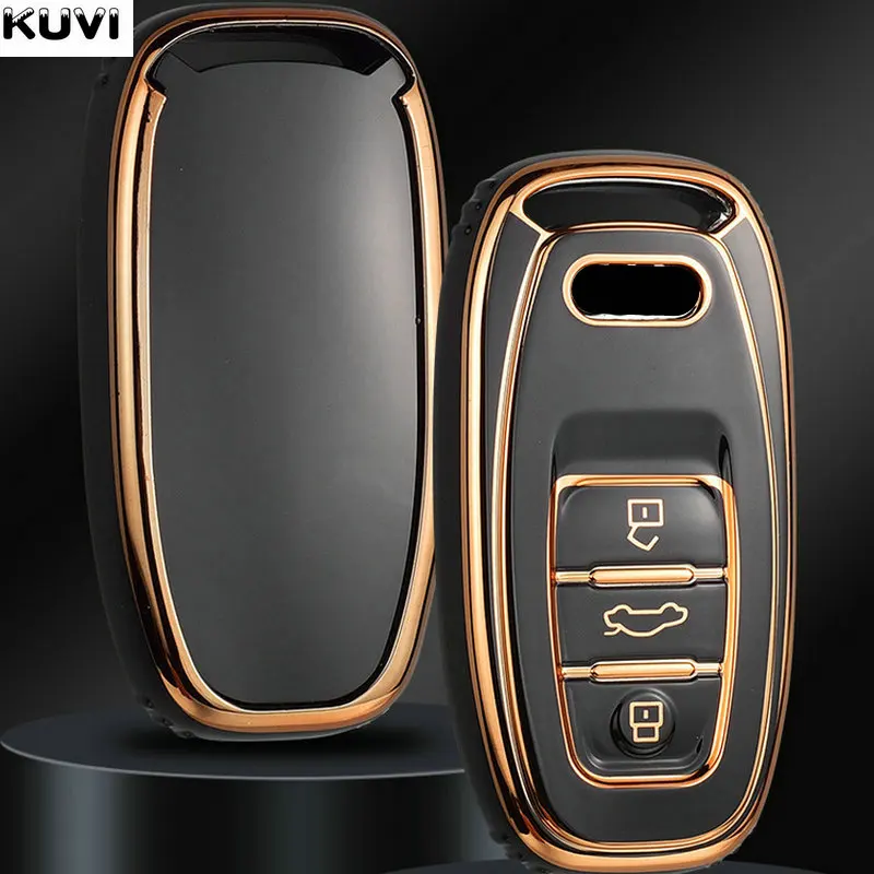 Key Case Key Case Cover Car Key Shell New TPU 6D Plating Car Remote Smart Key Cover Case Shell For Audi A1 A3 A4 A5 A6 A7 A8 Quattro Q3 Q5 Q7 2009-2015 Accessories