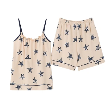 

Sexy Cotton Women's Shorts Pajamas Set Spaghetti Sleepwear Nightwear Pj Lounge Sets pyjamas pijama pijamas pizama damska