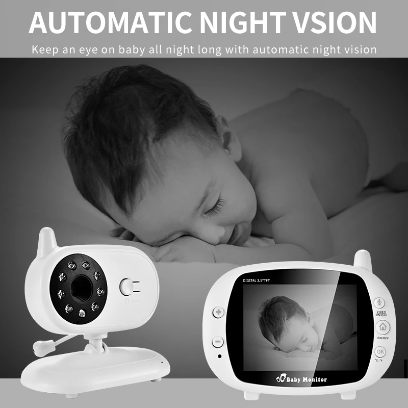  3.5 inch Video Wireless Baby Monitor VOX Security Camera Nanny IR Night Vision Voice Call Babyphone