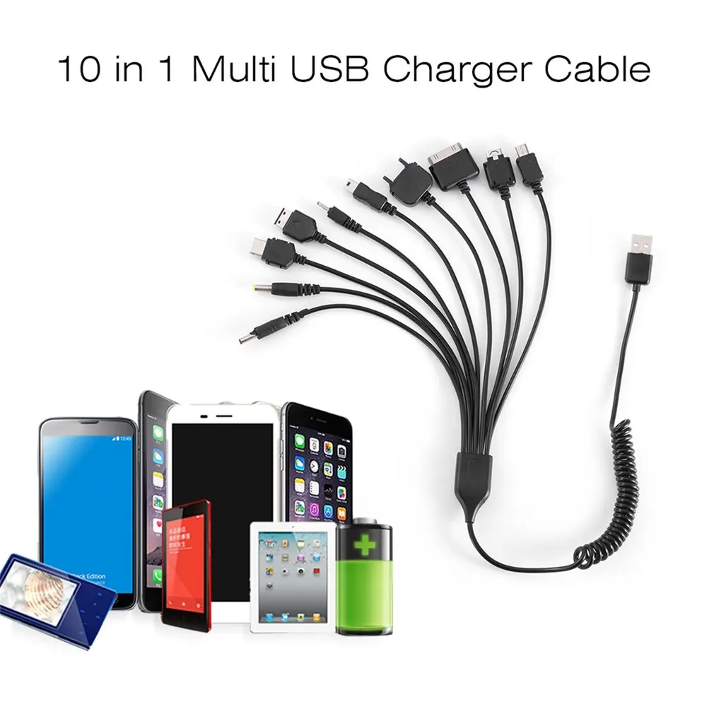 

10 in 1 Universal Portable Lightweight Multi Functions USB Charge Charging Cable Compatible with Most Brands Phones