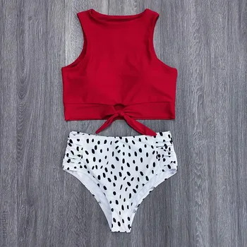 

2020 New Sexy High Waist Bikini Swimwear Women Swimsuit Push Up Biquini Bathing Suit High Neck Bikinis Women Summer Beach Wear