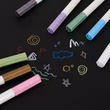 12 цветов металлическая Микрон ручка детальная маркировка металлический маркер для альбома черная бумага для рисования школы белые краски ручки