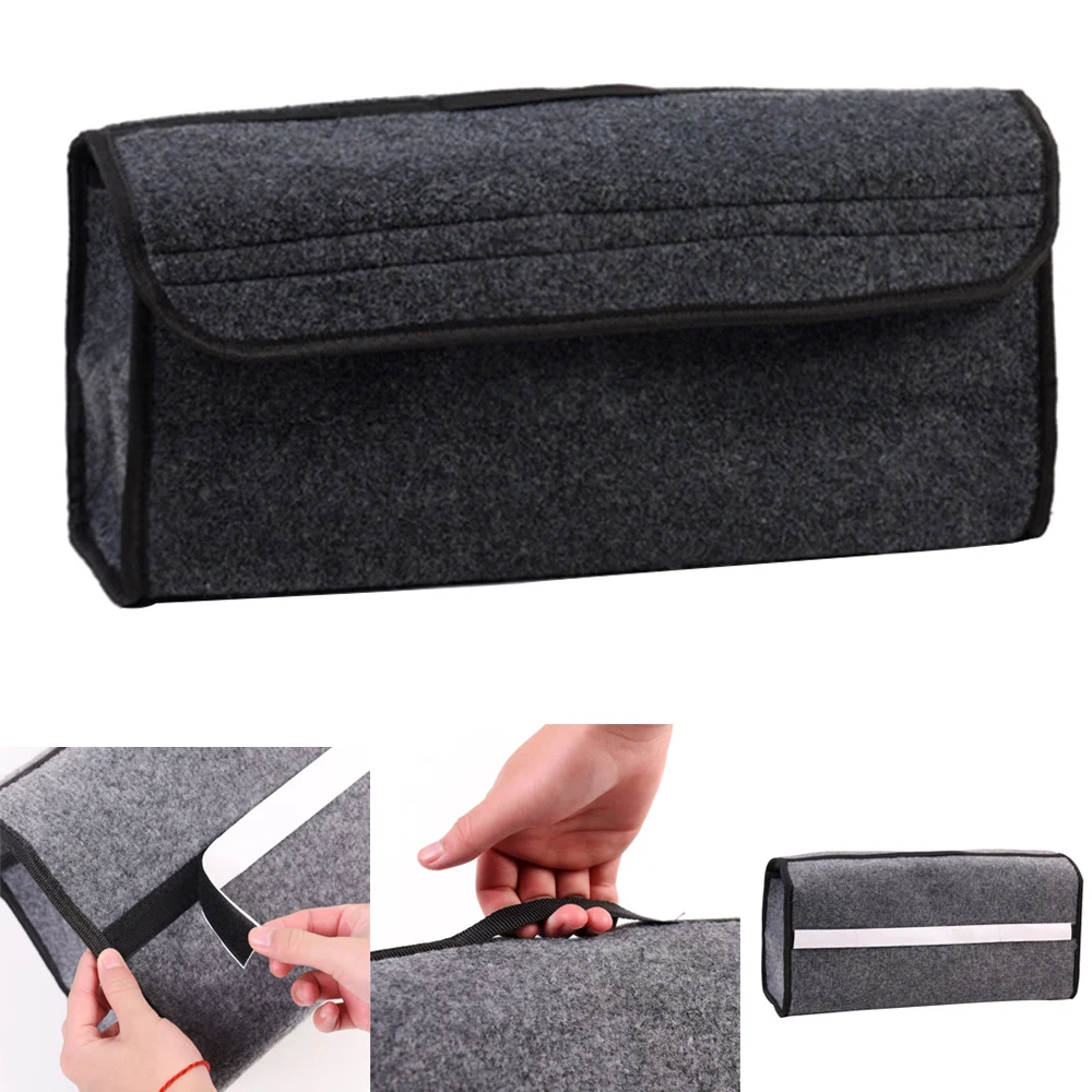 

Universal Car Trunk Organizer Foldable Car Felt Storage Box Trash Tool Bag Multi-use Stowing Tidying Package Organizer Bag