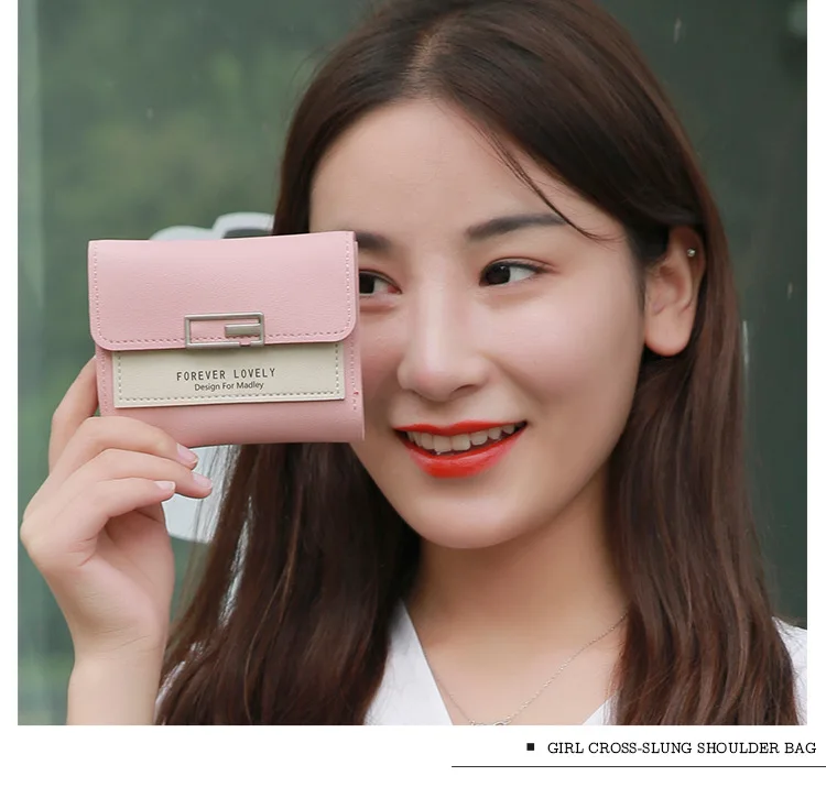HZ125 NEW women's wallet short wallet ladies wallet letter purse ladies and women's buckle wallet card package HZ125 NEW women's wallet short wallet ladies wallet letter purse ladies and women's buckle wallet card package