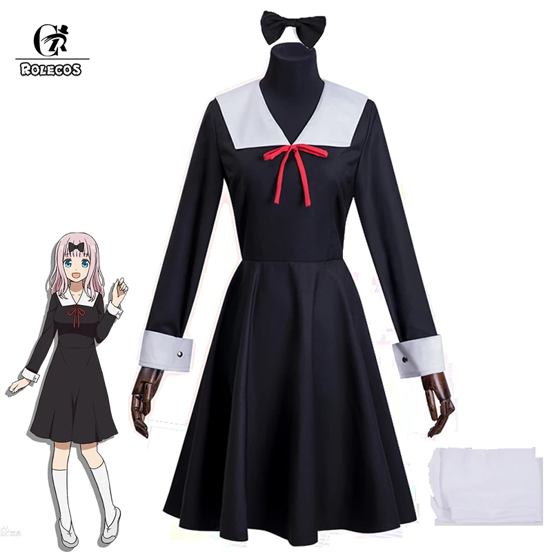 

ROLECOS Anime Kaguya-sama Love is War Cosplay Costume Fujiwara Chika Japanese JK School Uniforms for Women Cos Shinomiya Kaguya