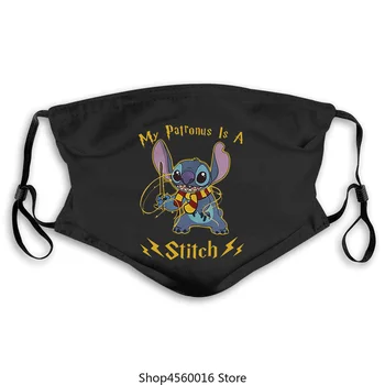 

Stitch and Lilo mask My Patronus is a Stich mask Black Cotton Men Cartoon mask men Unisex New Fashion mask-in masks from M pm2.5