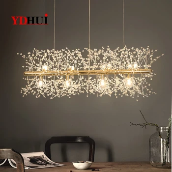 

Snowflake Chandelier Nordic Style Lamp Creative Personality Crystal Model Atmosphere Light Luxury Living Room Lighting