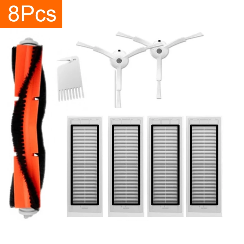 

8PCS Mi Robot Vacuum Cleaner Parts Replacement Kit for Xiaomi Robo2 Robot S50 S51 Main Brush Filters Side Brushes Accessories