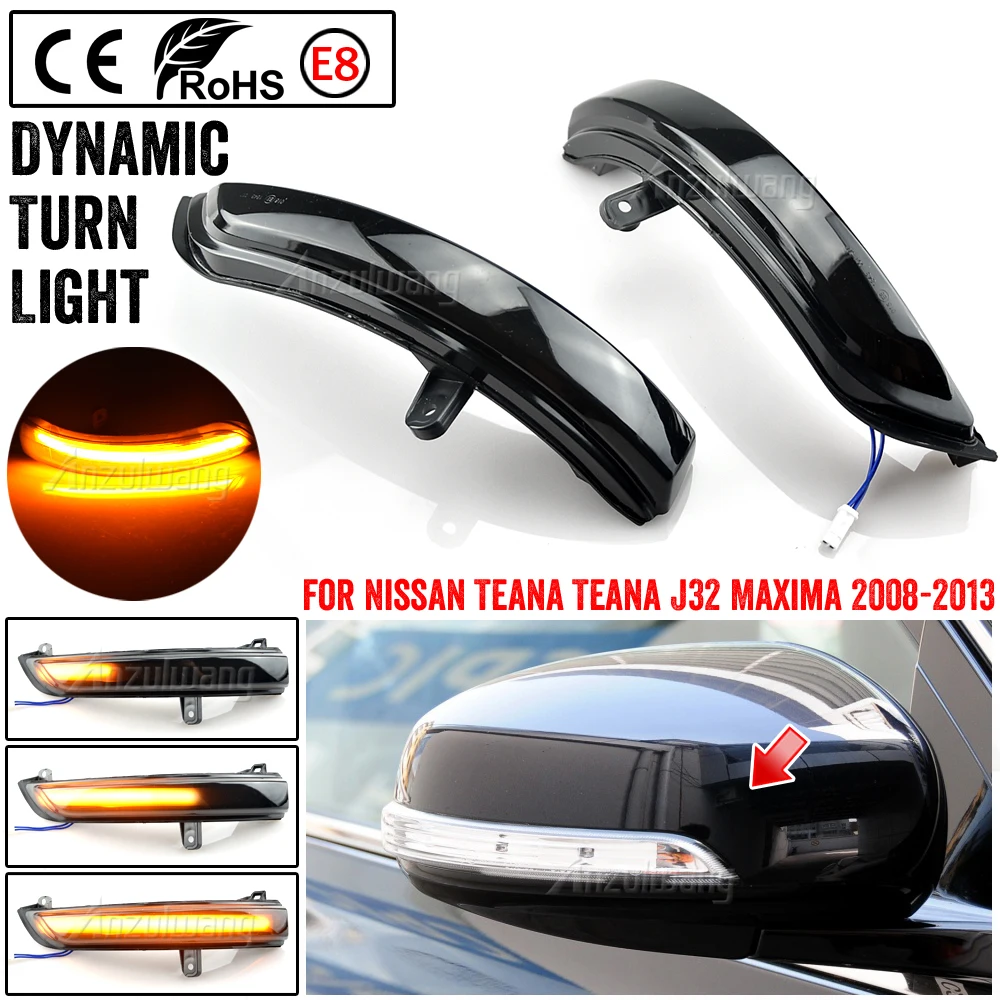 

For Nissan Teana J32 2008 2013 Maxima LED Dynamic Turn Signal Light Mirror Blinker arrow sequential flasher repeater 2010 2012