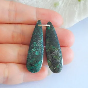

Natural African Turquoise Woman Earring Bead,Jewelry accessories,40x12x5mm,7.5g