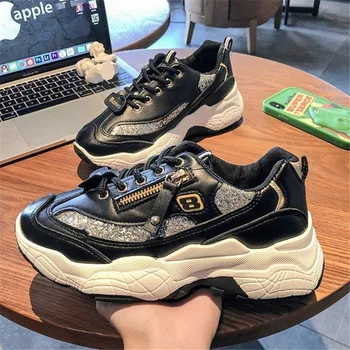 

Running shoes Women Sneakers Chunky Platform Thick Sole Ladies Casual Web Celebrity Dad female Sneakers woman Shoes Designer new