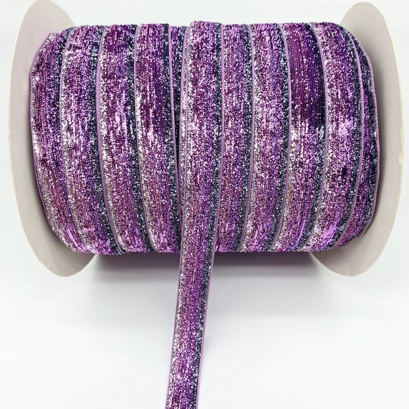 Cinta con purpurina de 5 yardas y 6-25 mm para decoración de bodas, fiestas, regalos hechos a mano, lazo para el pelo, bricolaje, Navidad