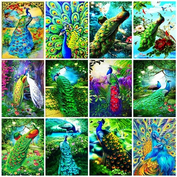 

Evershine Full Square Round Diamond Embroidery Peacock 5D DIY Diamond Painting Cross Stitch Animals Mosaic Art Home Decoration