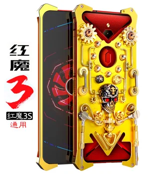 

For ZTE nubia Red Magic 3s Case Gear machinery Heavy Duty Armor All-metal Aluminum Alloy Phone Case Red Magic 3 RedMagic3 Cover