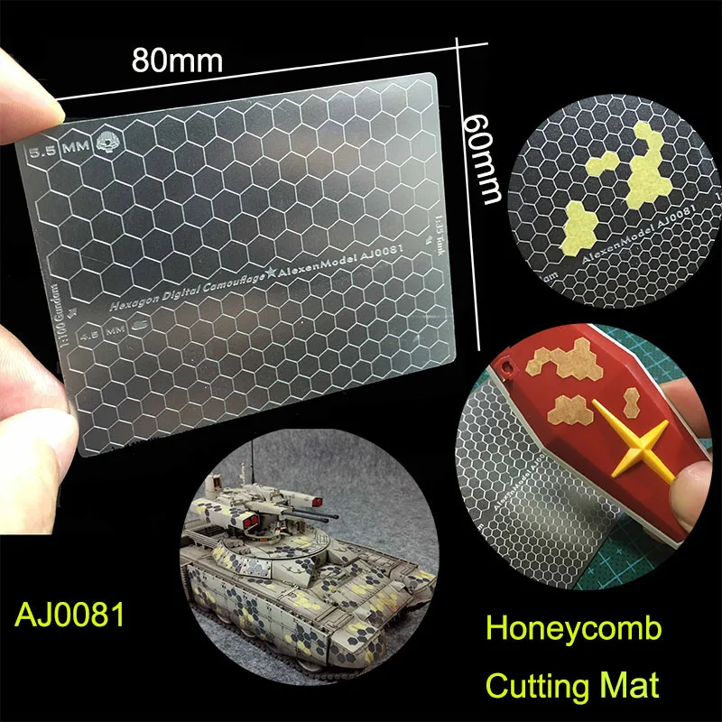 1/35 1/100 Stainless Steel Grooved Honeycomb Camouflage Cover Paper Cutting Mat Model Tool 80x60mm AJ0081 model tools